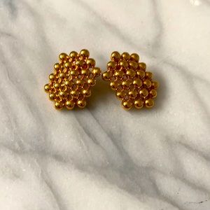 Designer Vintage Gold Honeycomb Earrings so Chic